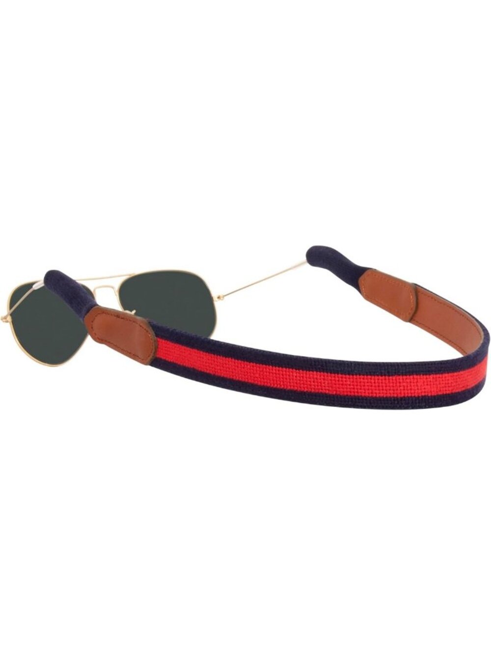 Hand-Stitched Leather Needlepoint Sunglass Strap Retainer - Stylish & Durable